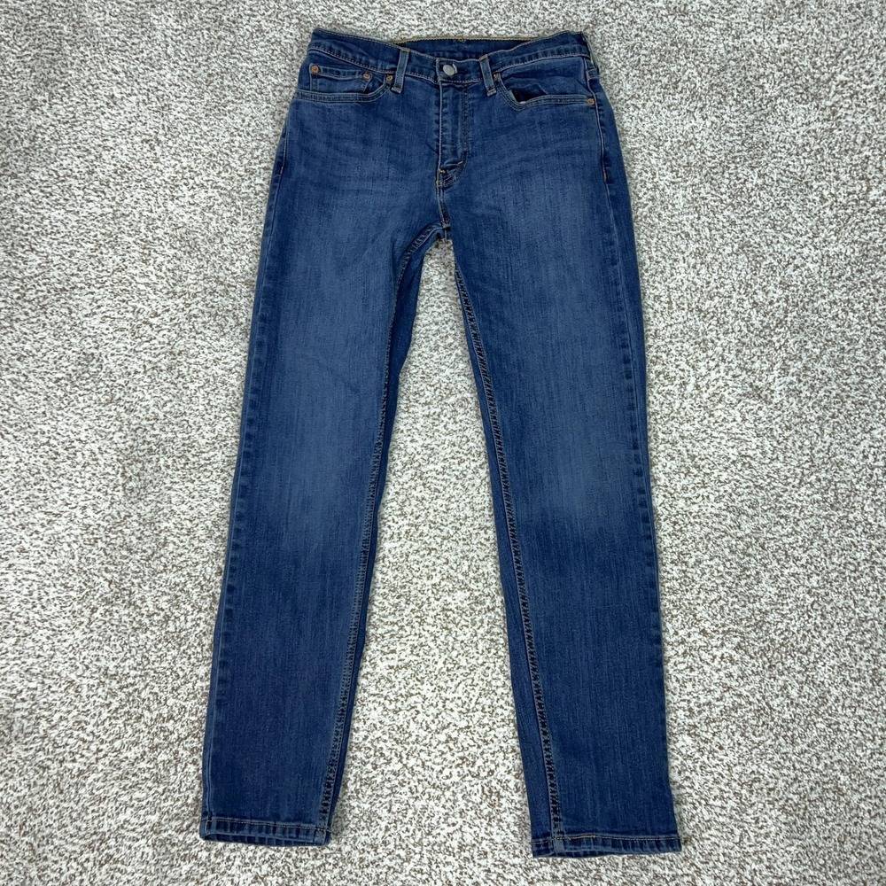 Levis 502 Jeans Mens 30x32 Mid Rise Blue Taper Slim Fit‎ Stretch Denim Wash West